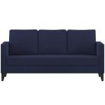 FURNY Cambreyy 3 Seater Fabric Sofa Set (Blue)
