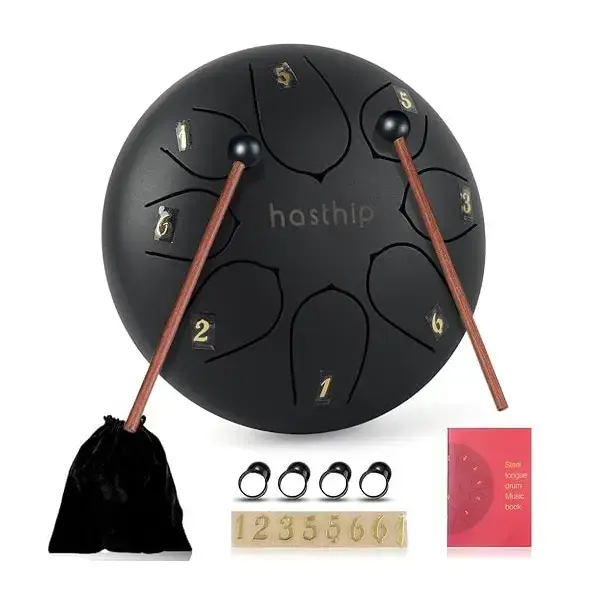 HASTHIP® Steel Tongue Drum 8 Note, 6 inch Percussion Instrument Handpan Drum with Bag