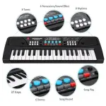 VEBETO Kids Piano Keyboard with Mic (1 Year Warranty) 37 Keys 8 Rhythms 8 Tones 6 Demos Portable Electronic Keyboard Toy Beginners