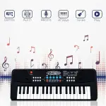 VEBETO Kids Piano Keyboard with Mic (1 Year Warranty) 37 Keys 8 Rhythms 8 Tones 6 Demos Portable Electronic Keyboard Toy Beginners