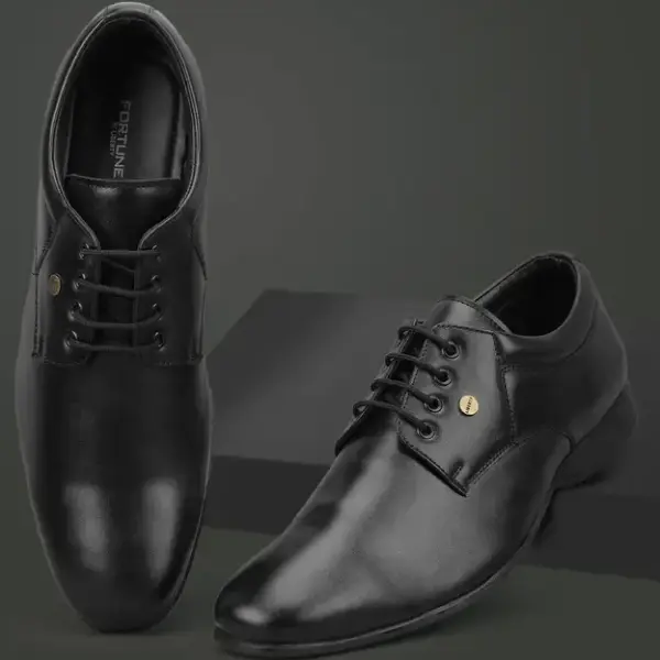 LIBERTY-Fortune ROBERT-2 Formal Shoes With PU Upper | Stylish & Comfortable Lacing Derby For Men  (Black , 7)