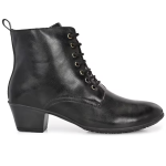 Women solid lace up ankle boot