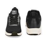 Black flyknit laceup sports shoes