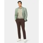 BLACKBERRYS-Slim Comfort B-95 Formal Black Solid Trouser - Oak