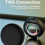 Premium Bluetooth Speaker with 360 Surround Sound, Beat Synced RGB Lights