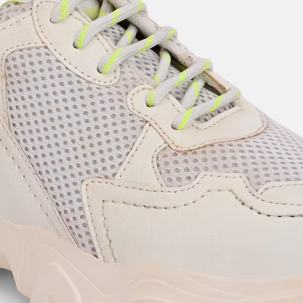 Women white lace-up sneakers