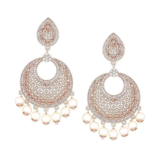 Designer Rosegold Fancy Earings Collection for Women & Girls