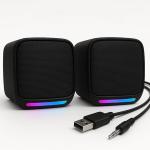 USB Computer Speakers – 6W Stereo Sound with Multicolor LED Lights