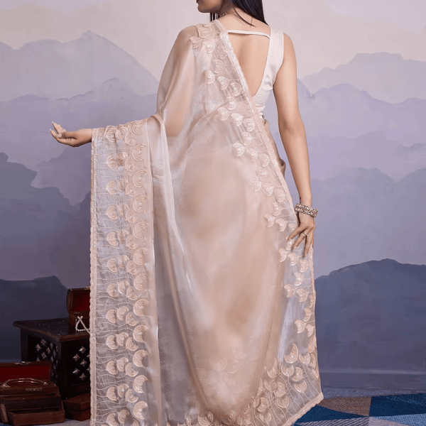 Sequin work embroidered saree with blouse