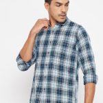 Blue cotton casual shirt