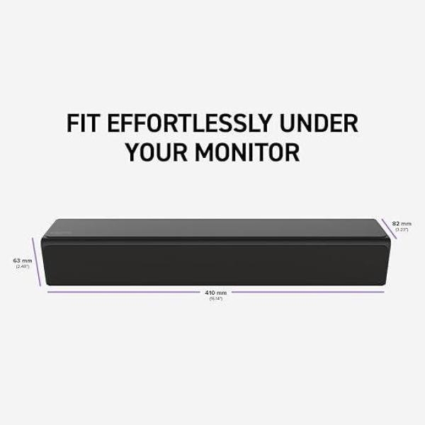 Mini Compact Under-Monitor Soundbar with Bluetooth 5.3, USB Digital Audio, for PC and Mobile